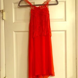 Orange rayon beach cover up dress